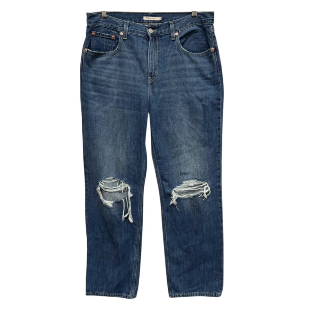 Levis Low Pro Straight Leg Distressed Jeans Size 31